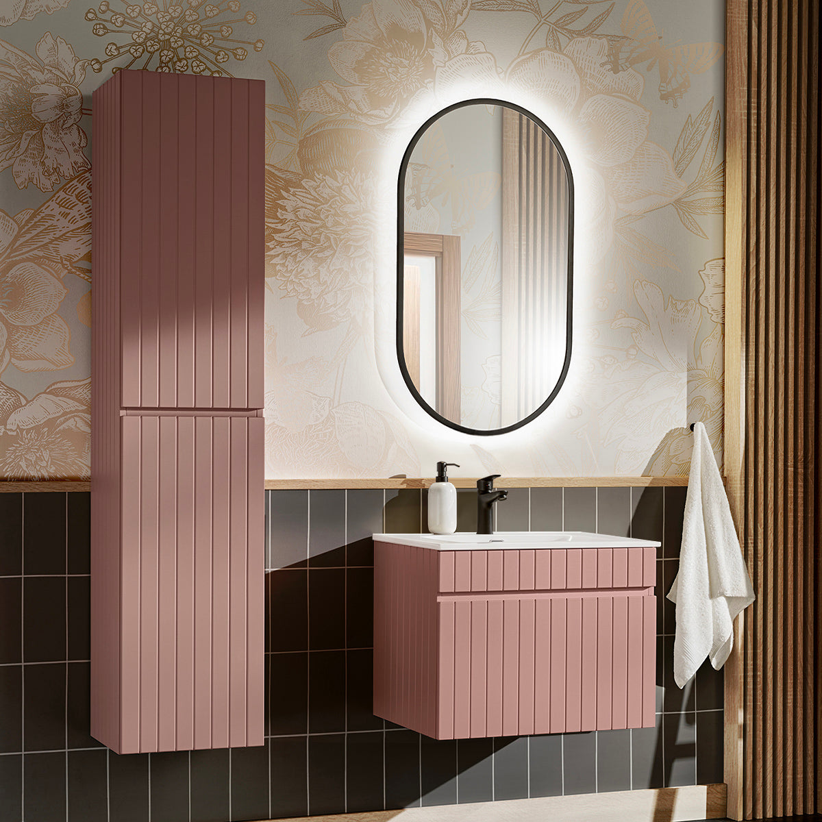 Meuble sous-vasque 60cm Zelie Rose