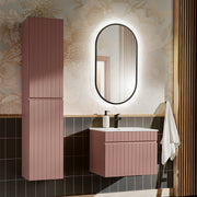 Ensemble meuble simple vasque encastrée 60cm et colonne Zelie Rose