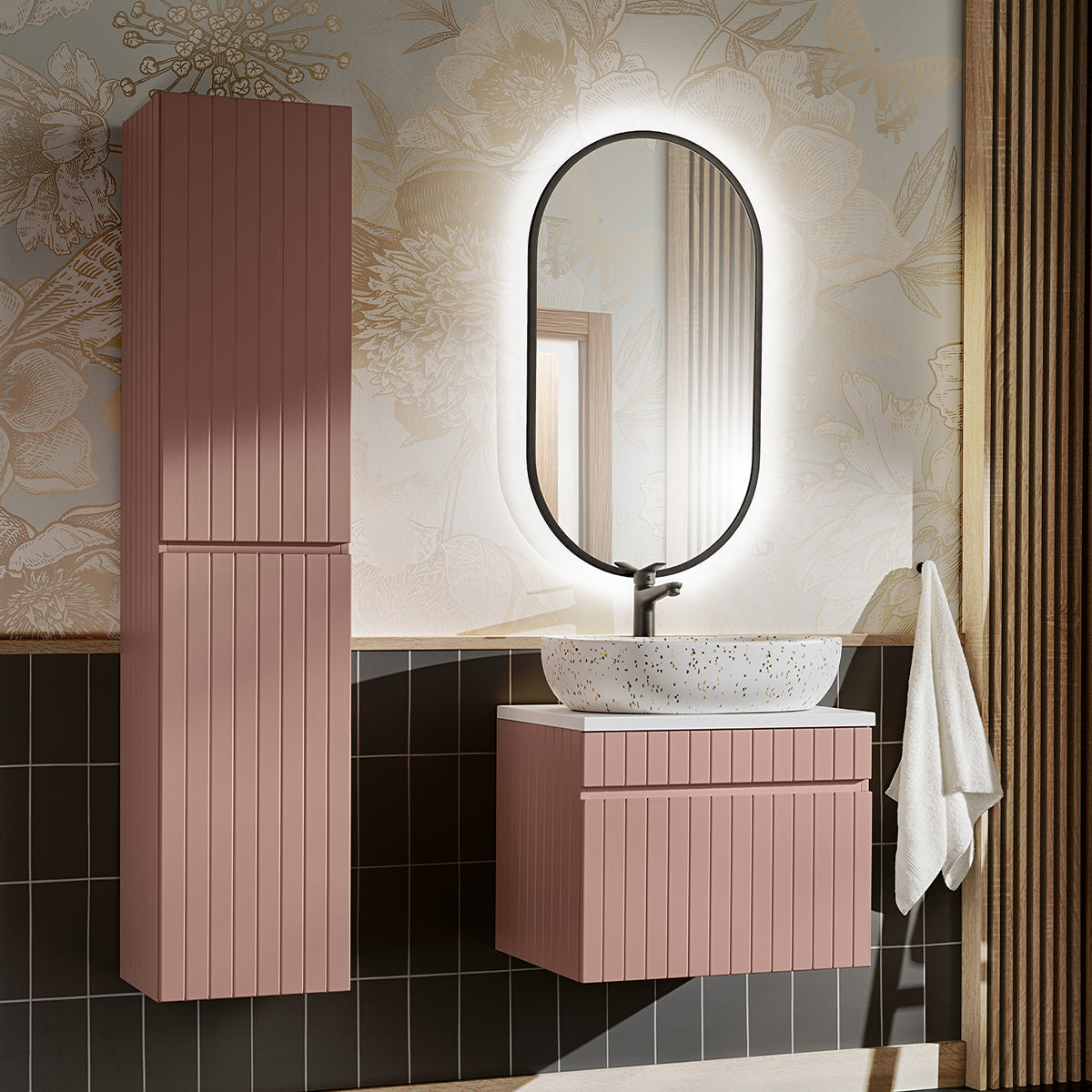 Meuble sous-vasque 60cm Zelie Rose - vue 4