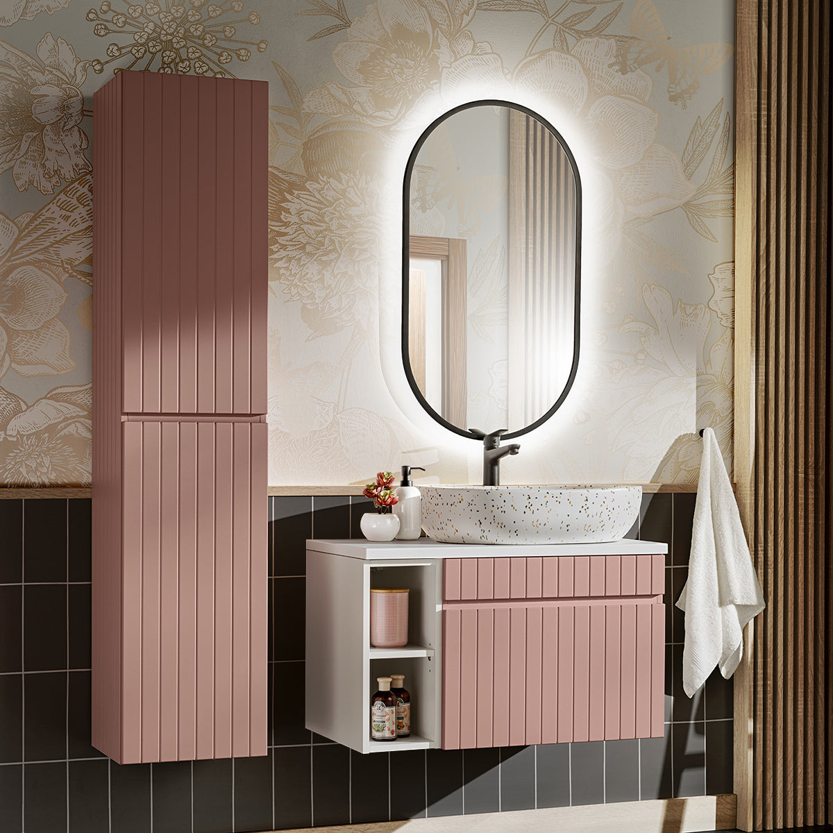 Meuble sous-vasque 60cm Zelie Rose - vue 5